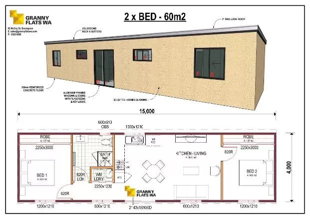 Two Bedroom Granny Flat Design - Warilla